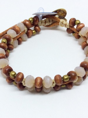 Pulseira camurça nude