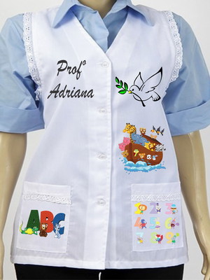 Avental jaleco professora - personalizado