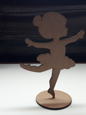 Kit com 10 bailarinas em mdf cru de 3mm com base