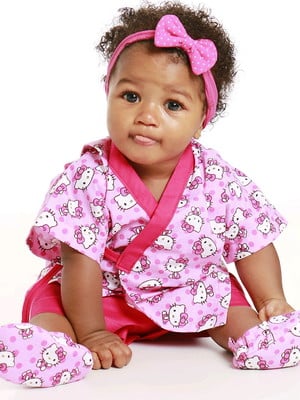 Conjunto kimono bebê hello kitty, kimono bebe, tam 0, 1, 2
