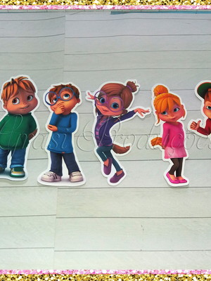 Apliques para docinhos alvin e os esquilos desenho