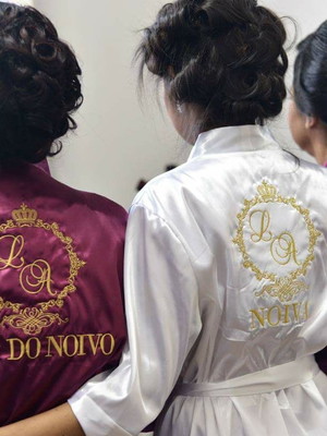 Kit noiva. robe, chinela, e sacola ou a arte