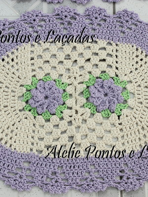 Tapete oval - 2 flores