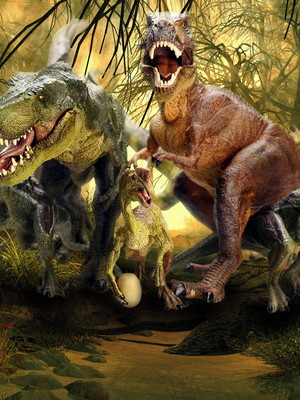 Painel tecido sublimado 3d dinossauros 6x3m