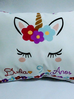 Mini almofadas unicórnio