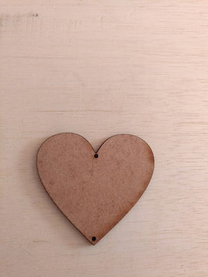 Coração mdf cru com furo (2 cm)
