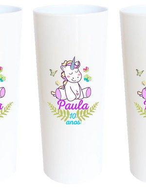Copos acrilico personalizado unicornio copo unicórnio