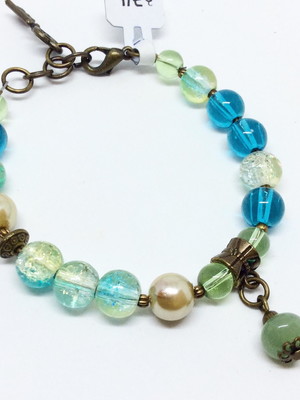 Pulseira de murano e jade