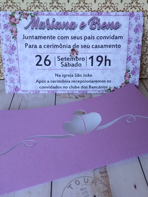 Convite envelope coração