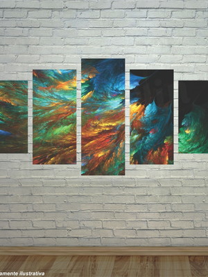 Quadro abstrato núvens tela canvas abs04c5p
