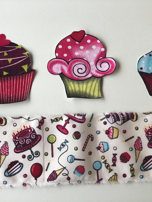 1 kit barra + patch aplique para pano de prato cupcake #2
