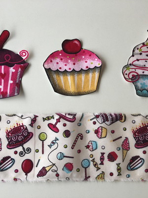 1 kit barra + patch aplique para pano de prato cupcake #1