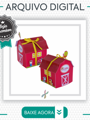 Arquivo de corte silhouette scrap- caixa celeiro fazendinha
