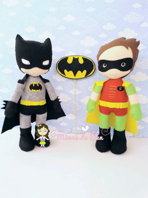 Batman e robin de feltro