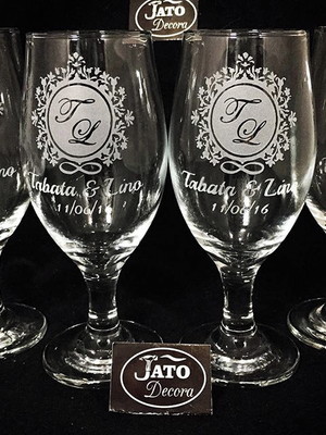 Taça cerveja personalizada vidro personalizado festa bodas