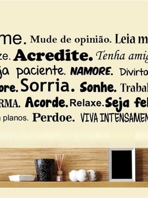 Adesivo de parede ame e viva intensamente-m 98x50cm