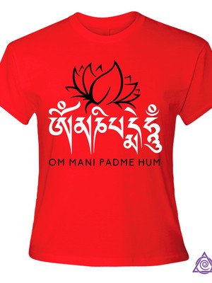 Baby look om mani padme hum - vermelho