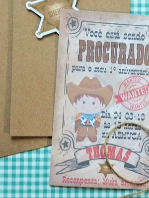 Arquivo digital para fazer convite cowboy baby