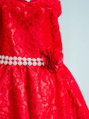 Vestido infantil de festa vermelho
