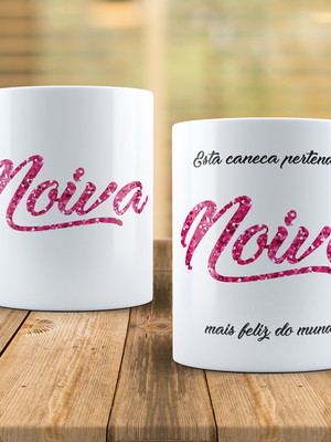 Caneca da noiva mais feliz do mundo