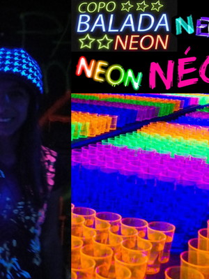 109 copos long drink acrílico personalizados balada neon
