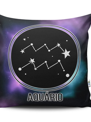 Almofada 40x40 signos aquário horóscopo mistic