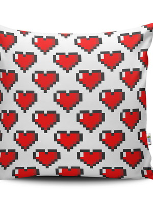 Almofada 40x40 coração love pixels geek nerd