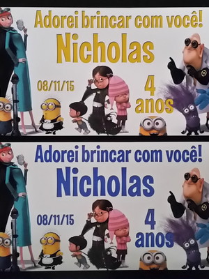 Rótulo para caneca acrílica minions
