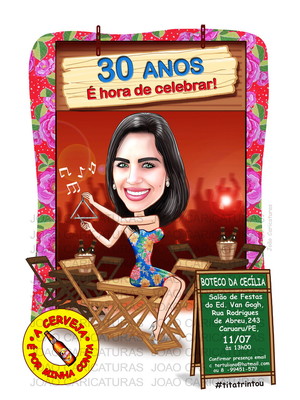 Caricatura de aniversário (tema bar-m)