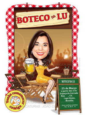 Caricatura de aniversário (tema bar-m)