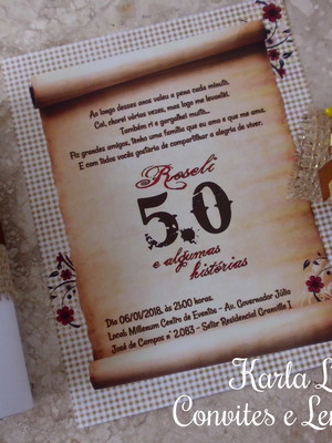 Convite de aniversário rústico com juta