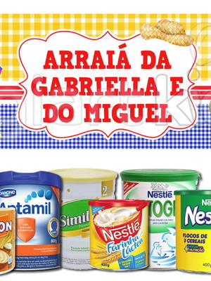Rótulo para lata de leite festa junina