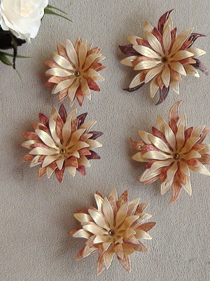 Flores para scrapbooking - 5 unidades.
