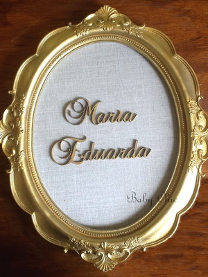 Quadro porta de maternidade provençal bebê com nome