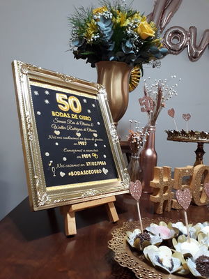 Chalkboard bodas de ouro