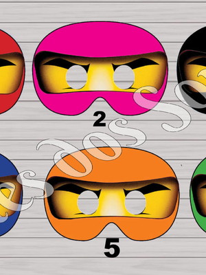 12 mascaras lego ninjago cores com elástico