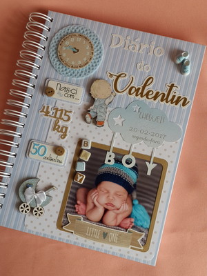 Diário do bebê e caixa mdf - personalizados