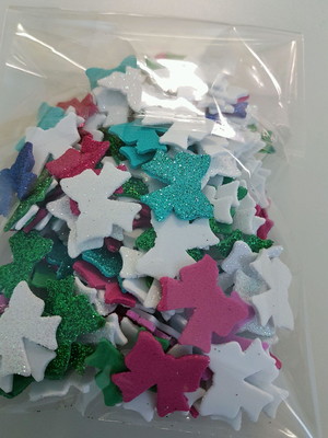 100 aplique em eva com glitter
