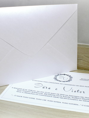 Convite de casamento - envelope metalizado