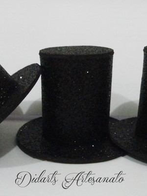 Mini cartola com glitter para tubete