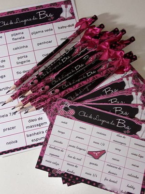 Bingo + lápis chá de lingerie