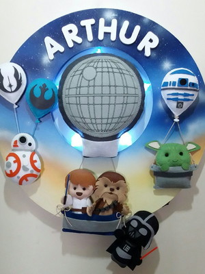 Enfeite do luke skywalker com balão e led