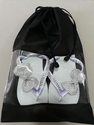 5 sacos para sapatos de tnt com visor cristal