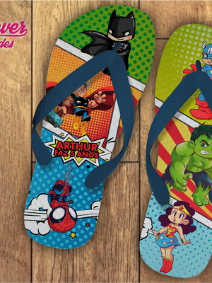 Chinelo personalizado - super heróis
