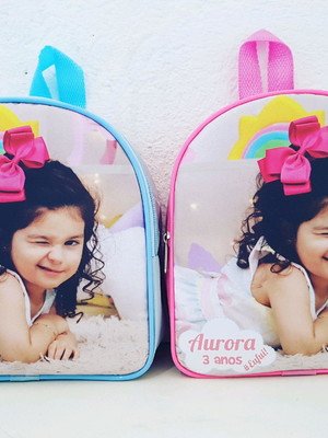 Bolsinhas mochila m 19x23 com foto