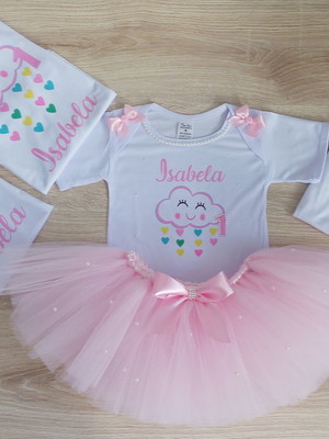 Fantasia chuva de amor/benção + 3 camisetas