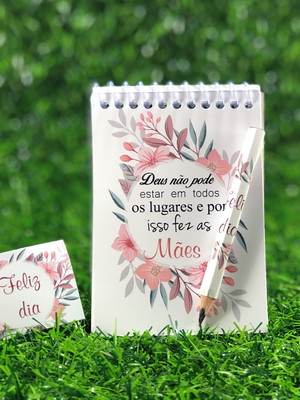 Bloquinho c/ mini lápis personalizado dia das mães