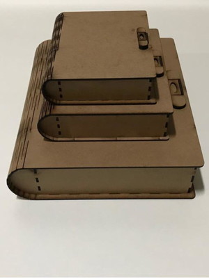 Kit com 3 caixas dobráveis em mdf