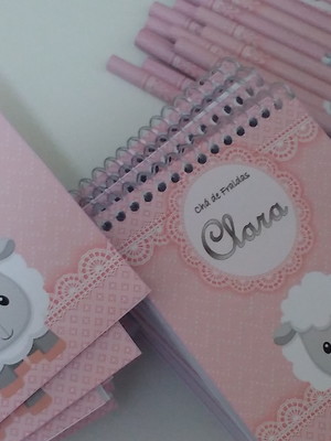 Kit bloquinho + lápis personalizado ovelha i