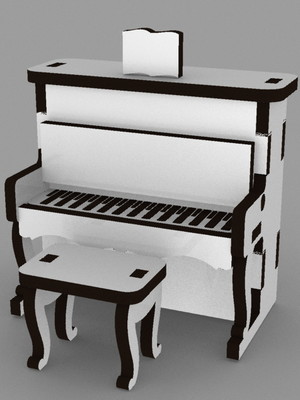 Piano - miniatura - 6,0 x 6,5 x 3,5 cm